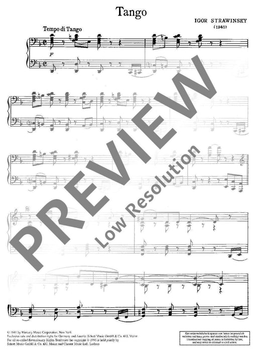 Tango for piano solo 斯特拉溫斯基．伊果 探戈鋼琴 鋼琴獨奏 朔特版 | 小雅音樂 Hsiaoya Music