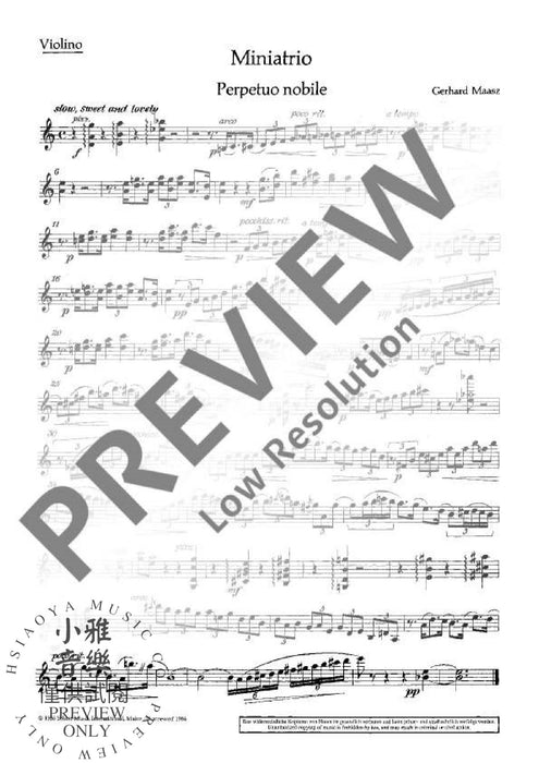 Miniatrio 弦樂三重奏 朔特版 | 小雅音樂 Hsiaoya Music