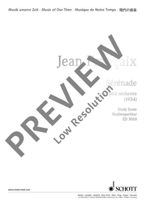 Sérénade pour petit orchestre 小夜曲 總譜 朔特版 | 小雅音樂 Hsiaoya Music
