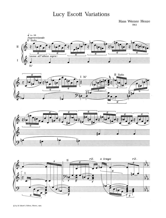 Lucy Escott Variations for harpsichord 亨采 變奏曲大鍵琴 鋼琴獨奏 朔特版 | 小雅音樂 Hsiaoya Music