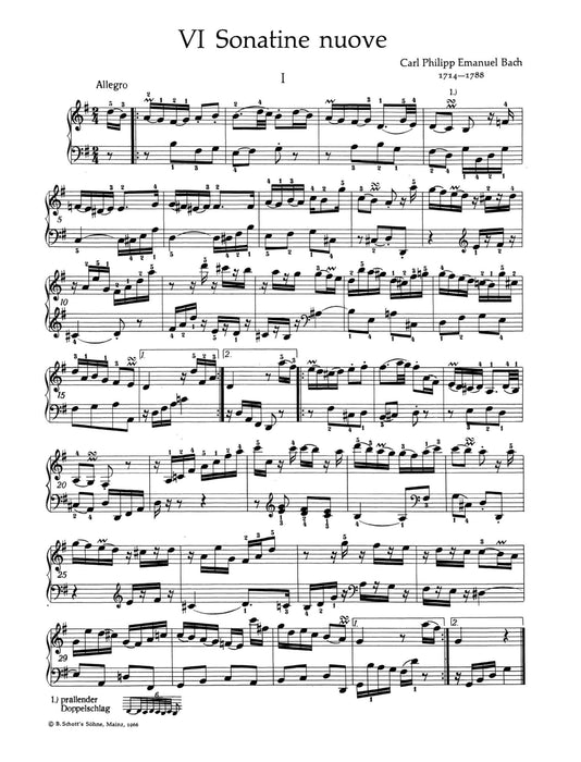 VI new Sonatinas WQ 63/6 for pianoforte 巴赫卡爾‧菲利普‧艾曼紐 小奏鳴曲 鋼琴 鋼琴獨奏 朔特版 | 小雅音樂 Hsiaoya Music