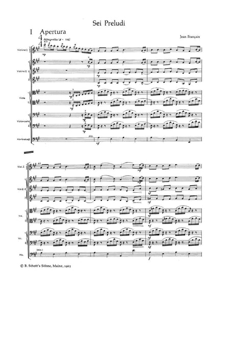 Sei preludi per orchestra a corda da camera 管弦樂團 總譜 朔特版 | 小雅音樂 Hsiaoya Music