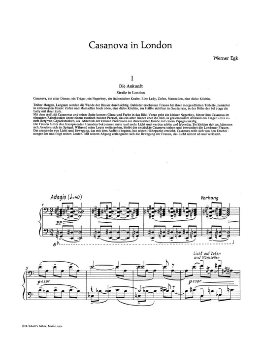 Casanova in London Ballet in ten Scenes 艾格科 芭蕾 鋼琴 芭雷伴奏 朔特版 | 小雅音樂 Hsiaoya Music