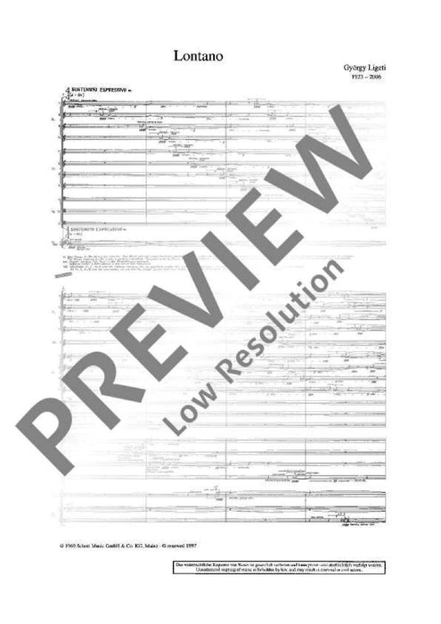 Lontano 李蓋悌 總譜 朔特版 | 小雅音樂 Hsiaoya Music