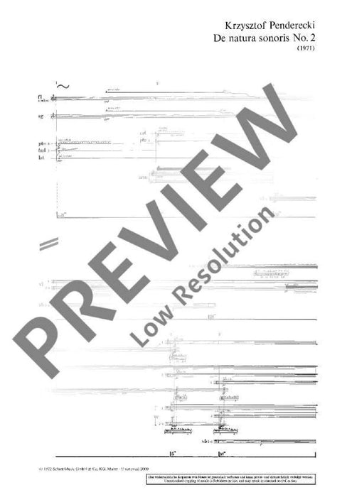 De natura sonoris no. 2 für Orchester 彭德瑞茲基 總譜 朔特版 | 小雅音樂 Hsiaoya Music