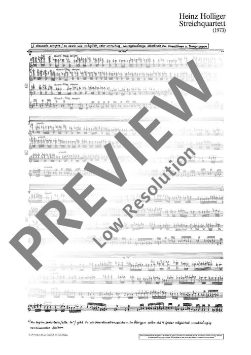 String Quartet 霍利格 弦樂四重奏 總譜 朔特版 | 小雅音樂 Hsiaoya Music