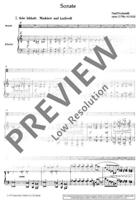 Sonata op. 25/4 辛德密特 奏鳴曲 中提琴加鋼琴 朔特版 | 小雅音樂 Hsiaoya Music