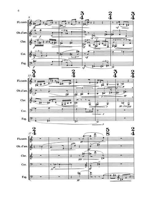 L'autunno Music for five wind instruments 亨采 管樂樂器 總譜 朔特版 | 小雅音樂 Hsiaoya Music