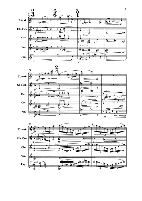 L'autunno Music for five wind instruments 亨采 管樂樂器 總譜 朔特版 | 小雅音樂 Hsiaoya Music