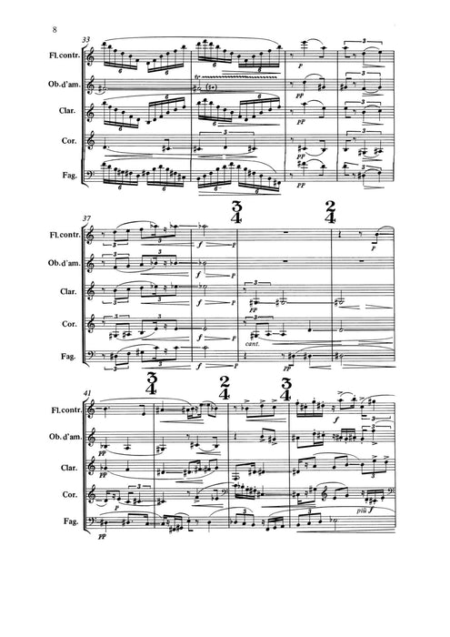 L'autunno Music for five wind instruments 亨采 管樂樂器 總譜 朔特版 | 小雅音樂 Hsiaoya Music