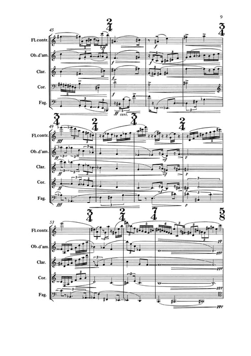 L'autunno Music for five wind instruments 亨采 管樂樂器 總譜 朔特版 | 小雅音樂 Hsiaoya Music