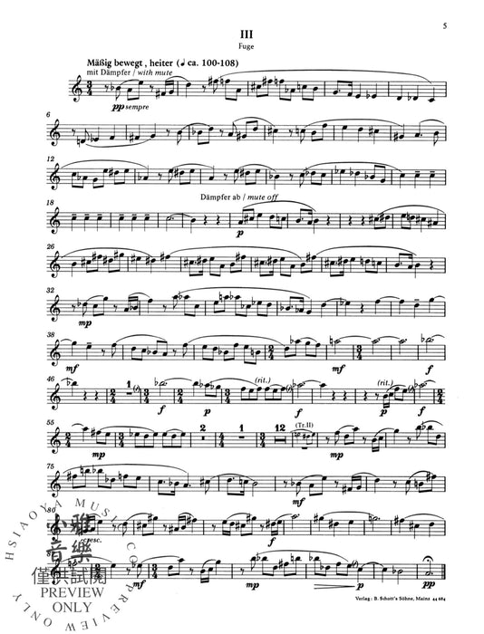 2. Sonata Bearbeitet nach der 2. Orgelsonate für Blechbläserquintett 辛德密特 銅管五重奏 奏鳴曲五重奏 朔特版 | 小雅音樂 Hsiaoya Music