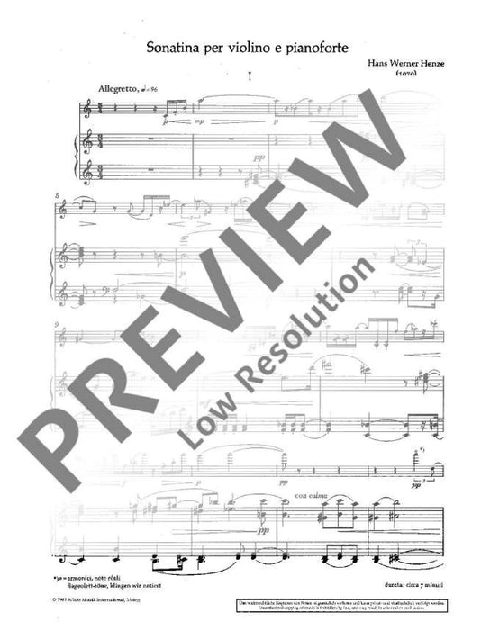 Sonatina aus dem Märchen für Musik Pollicino 亨采 小奏鳴曲 小提琴加鋼琴 朔特版 | 小雅音樂 Hsiaoya Music