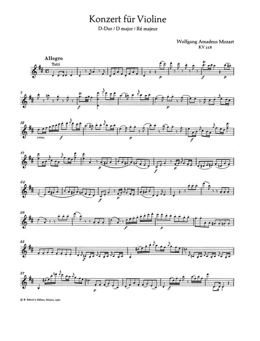 Concerto D Major KV 218 莫札特 協奏曲大調 小提琴加鋼琴 朔特版 | 小雅音樂 Hsiaoya Music