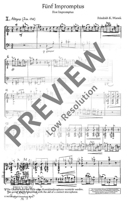 Five Impromptus 混和二重奏 朔特版 | 小雅音樂 Hsiaoya Music