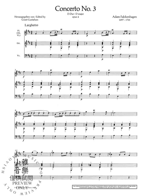 Concerto D Major op. 4/3 混和三重奏 協奏曲大調 朔特版 | 小雅音樂 Hsiaoya Music