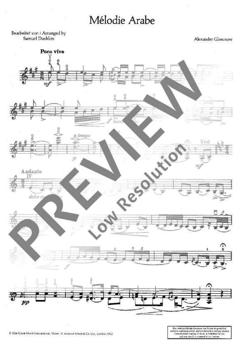 Mélodie Arabe 葛拉祖諾夫 小提琴加鋼琴 朔特版 | 小雅音樂 Hsiaoya Music