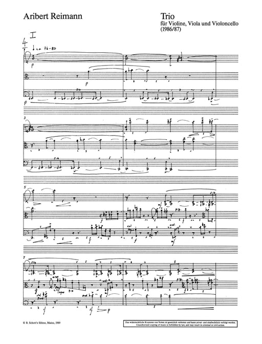 Trio 萊曼 三重奏 總譜 朔特版 | 小雅音樂 Hsiaoya Music