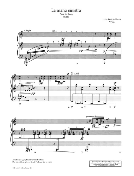 La mano sinistra Piece for Leon 亨采 小品 鋼琴獨奏 朔特版 | 小雅音樂 Hsiaoya Music