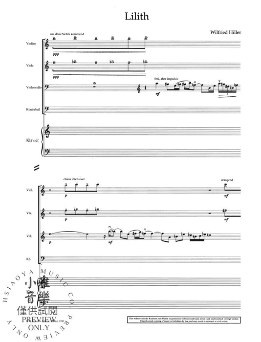 Lilith Quintet 鋼琴五重奏 朔特版 | 小雅音樂 Hsiaoya Music