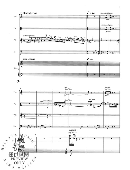 Lilith Quintet 鋼琴五重奏 朔特版 | 小雅音樂 Hsiaoya Music