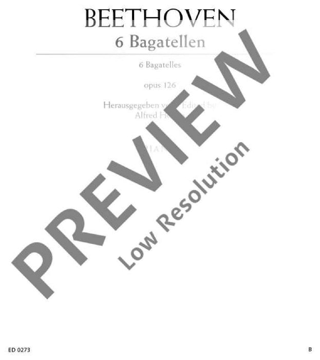Six Bagatelles op. 126 貝多芬 音樂小品 鋼琴獨奏 朔特版 | 小雅音樂 Hsiaoya Music