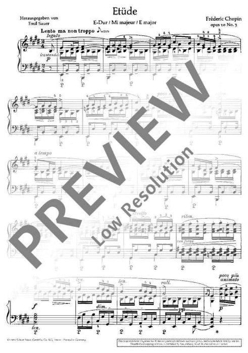 Etude E major op. 10/3 Tristesse 蕭邦 練習曲大調 鋼琴獨奏 朔特版 | 小雅音樂 Hsiaoya Music