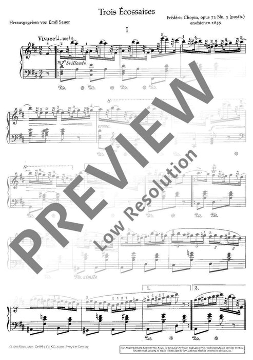 Trois Écossaises op. 72/3 (posth.) 蕭邦 鋼琴獨奏 朔特版 | 小雅音樂 Hsiaoya Music