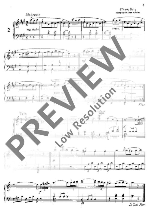Six German Dances KV 586/6, 567/4 + 5 Heft 1 No. 1-3 莫札特 舞曲 鋼琴獨奏 朔特版 | 小雅音樂 Hsiaoya Music