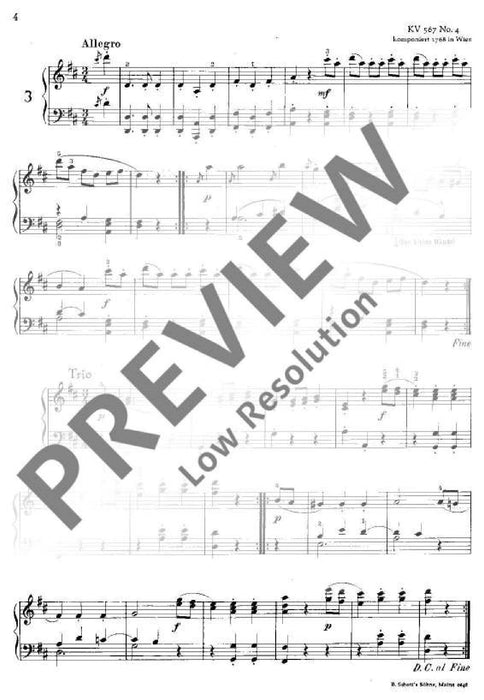 Six German Dances KV 586/6, 567/4 + 5 Heft 1 No. 1-3 莫札特 舞曲 鋼琴獨奏 朔特版 | 小雅音樂 Hsiaoya Music