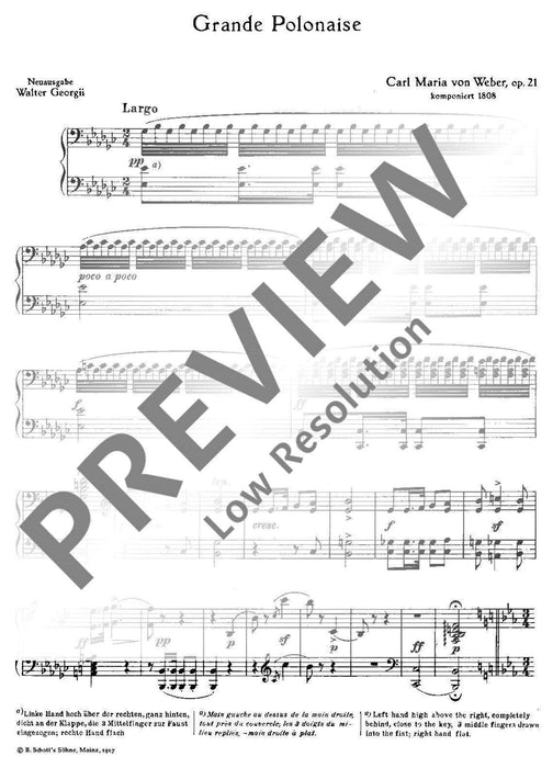 Grande Polonaise E flat Major op. 21 韋伯．卡爾 大波蘭舞曲 大調 鋼琴獨奏 朔特版 | 小雅音樂 Hsiaoya Music
