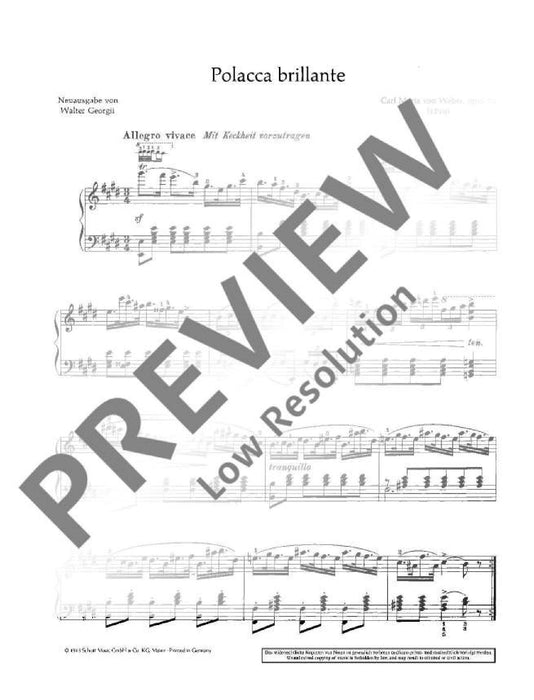 Polacca brillante E major op. 72 韋伯．卡爾 大調 鋼琴獨奏 朔特版 | 小雅音樂 Hsiaoya Music