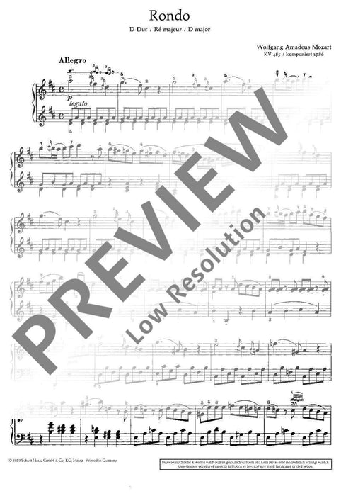 Rondo D major K 485 莫札特 迴旋曲大調 鋼琴獨奏 朔特版 | 小雅音樂 Hsiaoya Music