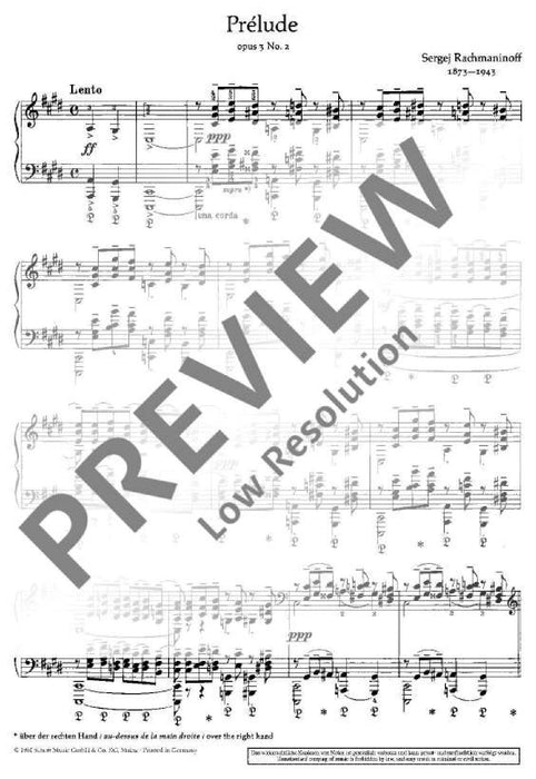 Prélude C-sharp minor op. 3/2 拉赫瑪尼諾夫 前奏曲小調 鋼琴獨奏 朔特版 | 小雅音樂 Hsiaoya Music