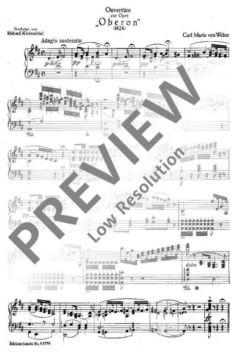 Oberon Overture 韋伯．卡爾 歐伯龍序曲 鋼琴獨奏 朔特版 | 小雅音樂 Hsiaoya Music