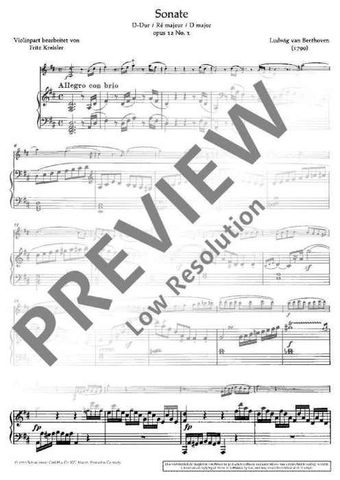 Sonata D major op. 12/1 貝多芬 奏鳴曲大調 小提琴加鋼琴 朔特版 | 小雅音樂 Hsiaoya Music