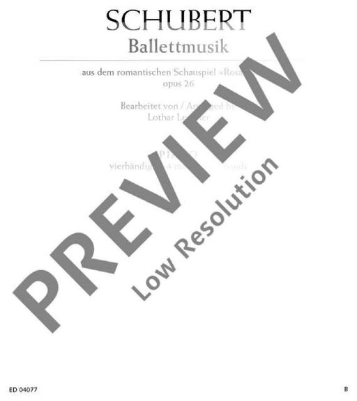 Balletmusic No. 2 G major op. 26 D 797/2 from the romantic play Rosamunde 舒伯特 芭蕾 大調 羅莎蒙 4手聯彈(含以上) 朔特版 | 小雅音樂 Hsiaoya Music