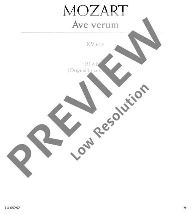 Ave verum K 618 Motet 莫札特 經文歌 鋼琴獨奏 朔特版 | 小雅音樂 Hsiaoya Music