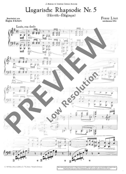 Hungarian Rhapsody No. 5 E minor Héroide - Élégiaque 李斯特 匈牙利狂想曲 小調 鋼琴獨奏 朔特版 | 小雅音樂 Hsiaoya Music