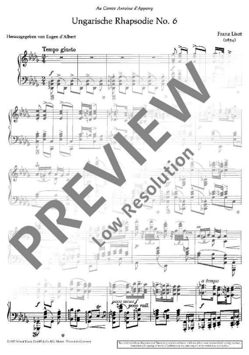 Hungarian Rhapsody No. 6 D-flat major 李斯特 匈牙利狂想曲 大調 鋼琴獨奏 朔特版 | 小雅音樂 Hsiaoya Music