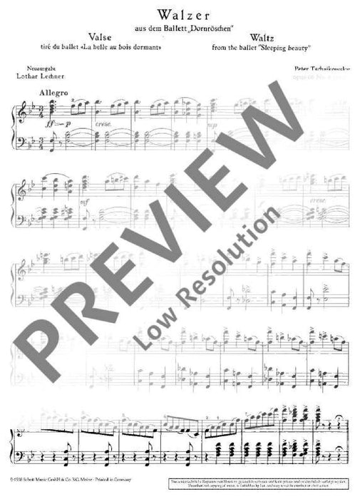 Waltz op. 66/6 from Sleeping Beauty 柴科夫斯基．彼得 圓舞曲 鋼琴獨奏 朔特版 | 小雅音樂 Hsiaoya Music