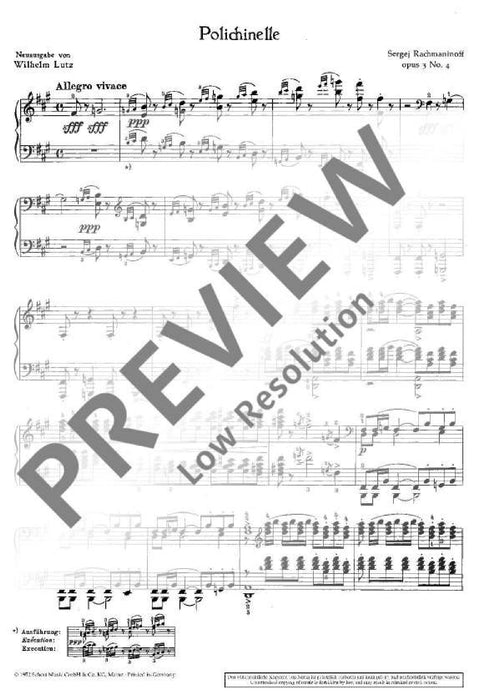 Polichinelle op. 3/4 拉赫瑪尼諾夫 鋼琴獨奏 朔特版 | 小雅音樂 Hsiaoya Music