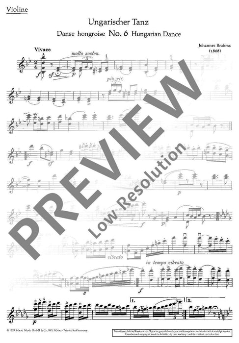 Hungarian Dance No. 6 B-flat major 布拉姆斯 匈牙利舞曲 大調 小提琴加鋼琴 朔特版 | 小雅音樂 Hsiaoya Music