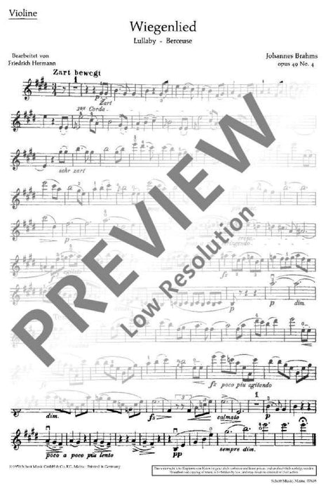 Wiegenlied F major op. 49/4 Lullaby - Berceuse 布拉姆斯 大調 搖籃曲搖籃曲 小提琴加鋼琴 朔特版 | 小雅音樂 Hsiaoya Music