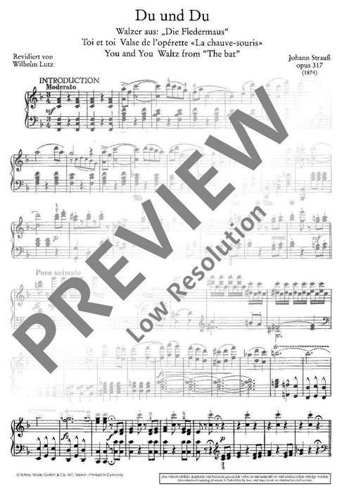 Du und du op. 367 Waltz from Die Fledermaus 史特勞斯．約翰 圓舞曲蝙蝠 鋼琴獨奏 朔特版 | 小雅音樂 Hsiaoya Music