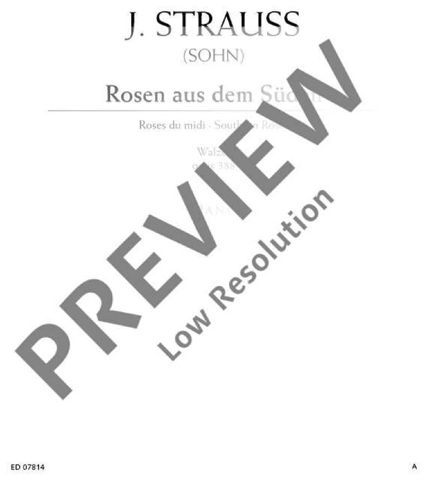 Rosen aus dem Süden op. 388 Waltz 史特勞斯．約翰 南國玫瑰 圓舞曲 鋼琴獨奏 朔特版 | 小雅音樂 Hsiaoya Music