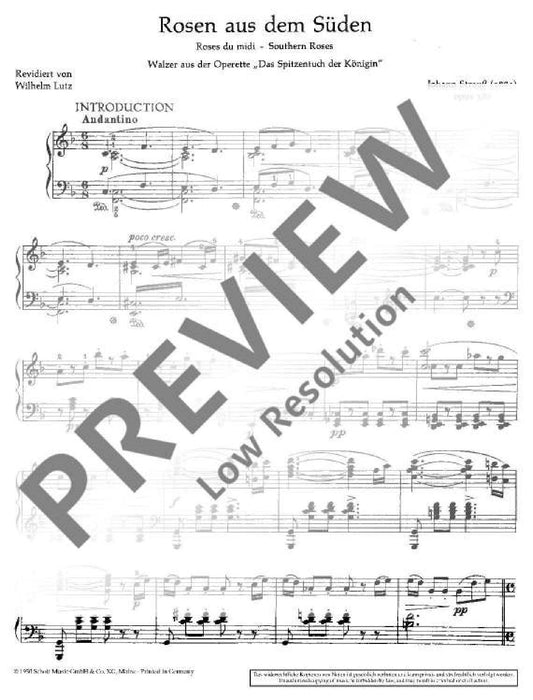 Rosen aus dem Süden op. 388 Waltz 史特勞斯．約翰 南國玫瑰 圓舞曲 鋼琴獨奏 朔特版 | 小雅音樂 Hsiaoya Music