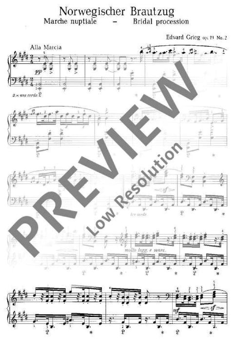Bridal procession op. 19/2 from Scenes of Country Life 葛利格 鋼琴獨奏 朔特版 | 小雅音樂 Hsiaoya Music