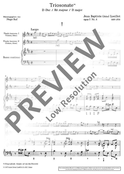 Triosonata op. 1 No. 4 D major 三重奏鳴曲 大調 雙小提琴加鋼琴 朔特版 | 小雅音樂 Hsiaoya Music