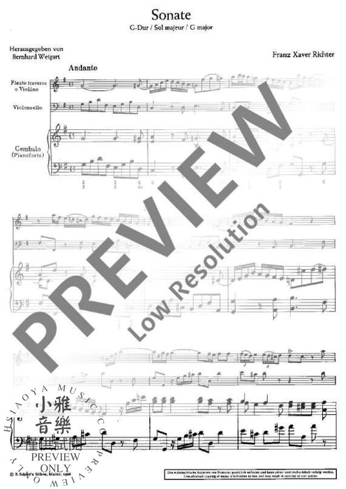 Sonata G major 李希特˙弗朗茲 鋼琴三重奏 奏鳴曲大調 朔特版 | 小雅音樂 Hsiaoya Music